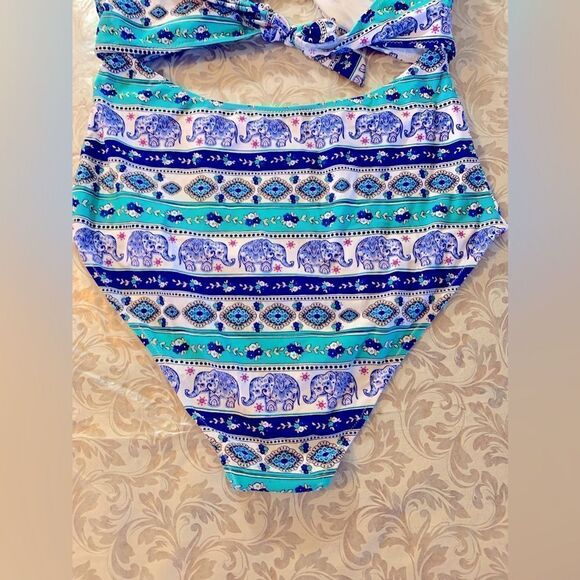 Cupshe Wrap Swimsuit Ethnic Design Padded Adj Straps Sz 20 XXL NWT Gorgeous - Picture 5 of 8
